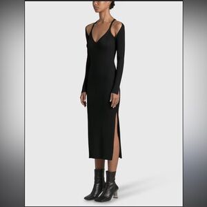 Jonathan Simkhai Black Ribbed Knit Dress